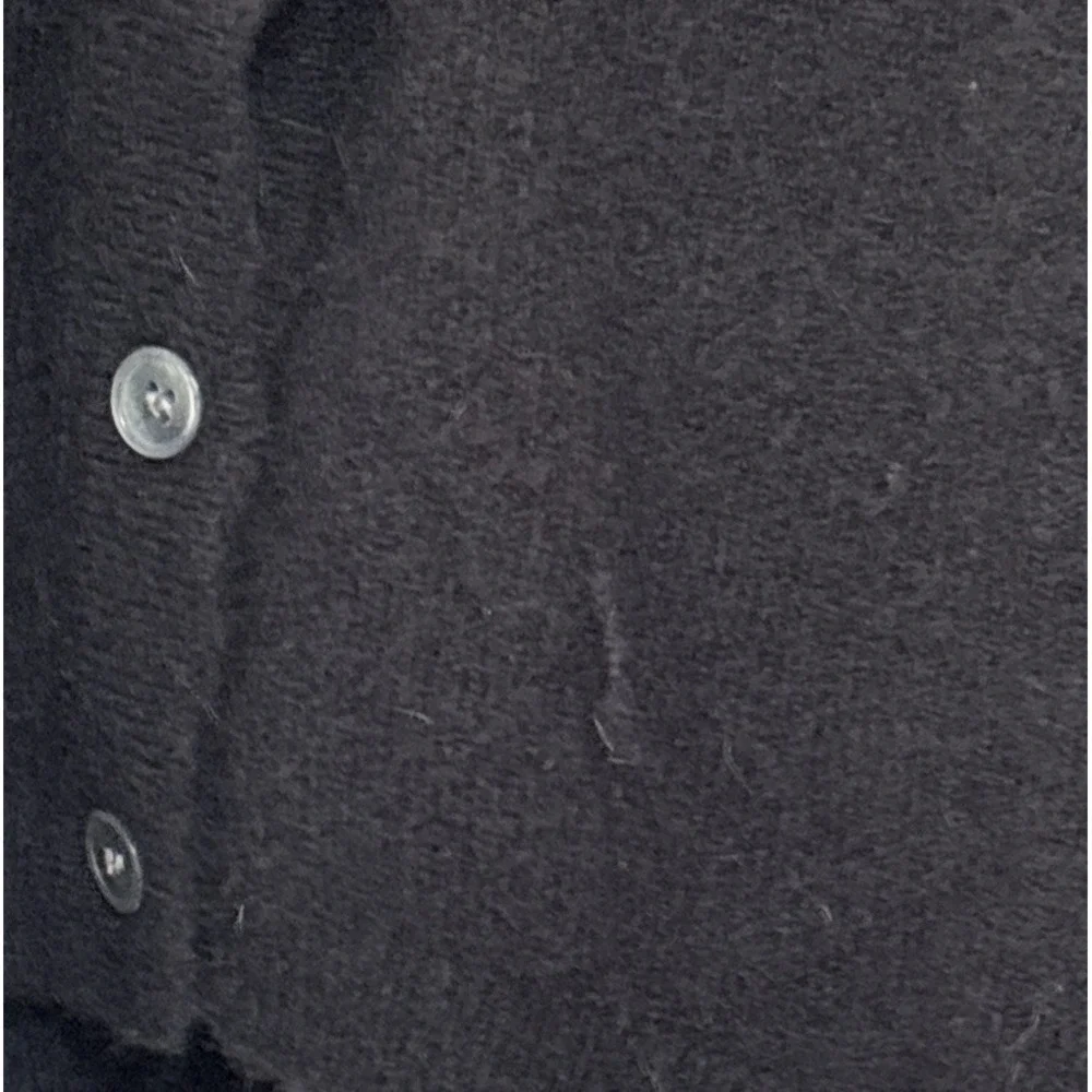 J Crew Womens Cardigan Sweater Wool Blend Cropped Button Front Sz M Black Soft
